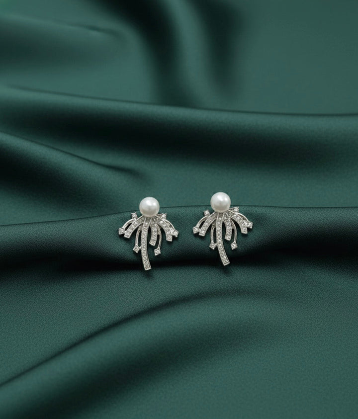 Pearl With Fancy Diamond Earrings