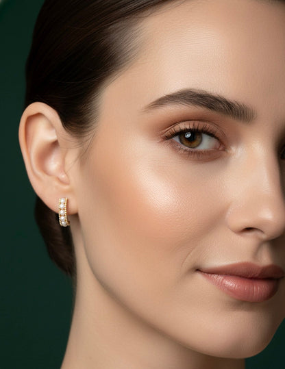 Women Gold Plated Small Hoops