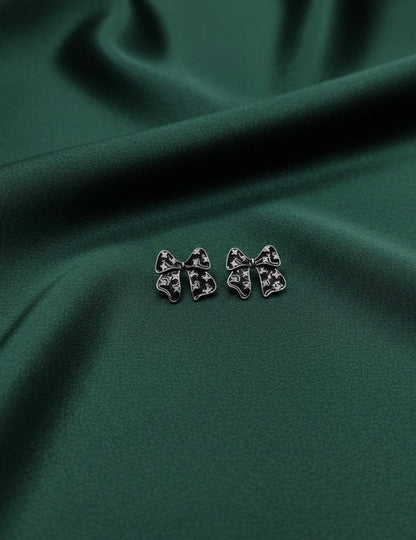 Black Riboon bow Studs