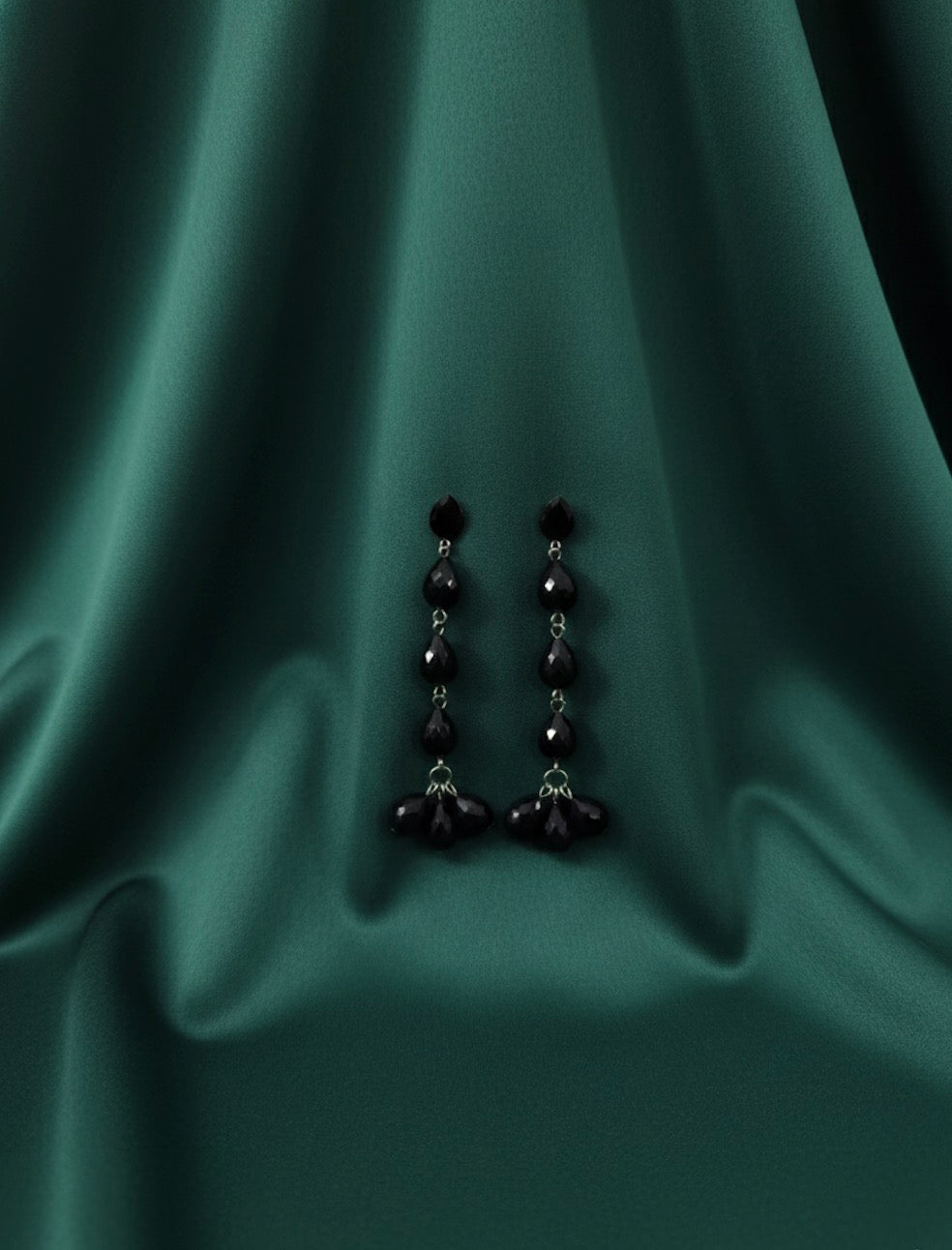 Black Fancy Pearl Drop Earrings