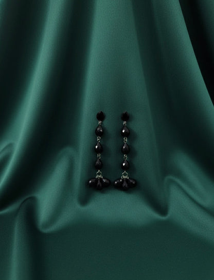 Black Fancy Pearl Drop Earrings