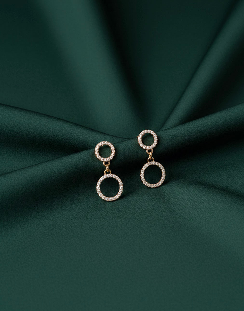 Rose Gold Dubble Ring Earrings