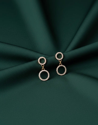 Rose Gold Dubble Ring Earrings