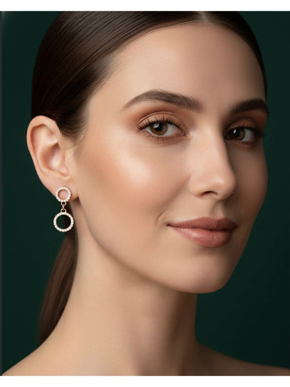Rose Gold Dubble Ring Earrings