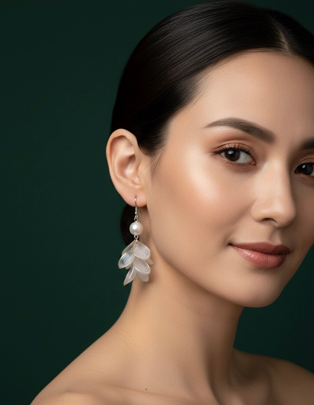 Unique Style Pearl &amp; Petals Earrings