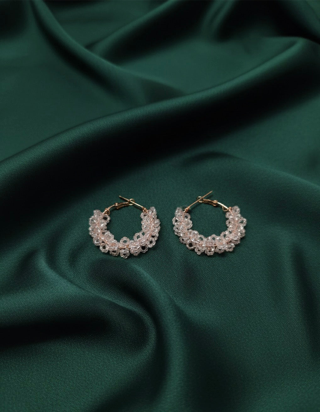 Transparent Beaded Fancy Hoops