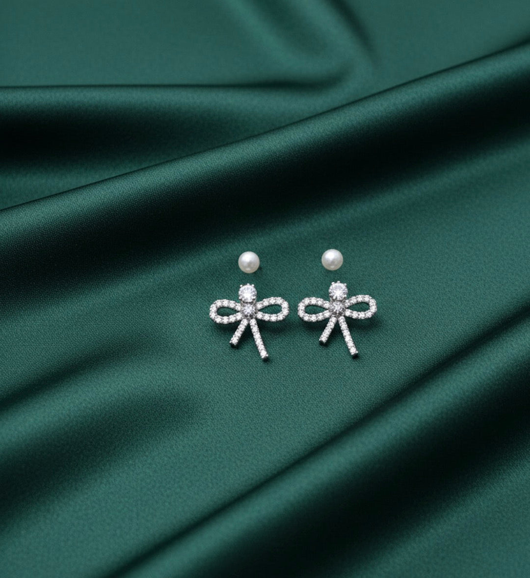Pearl &amp; Bow Mini Studs combo
