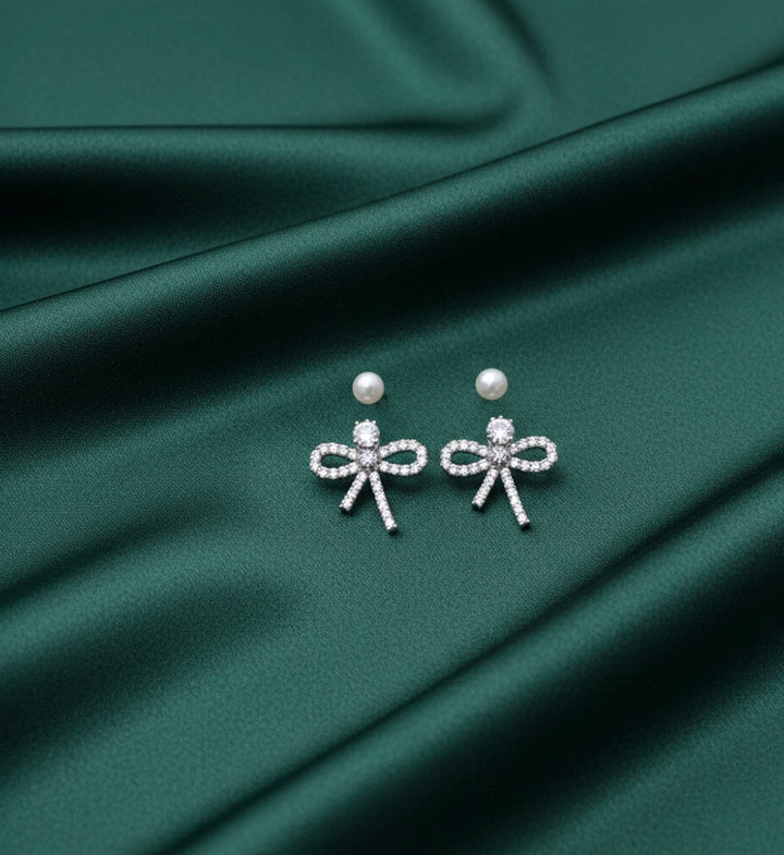 Pearl &amp; Bow Mini Studs combo