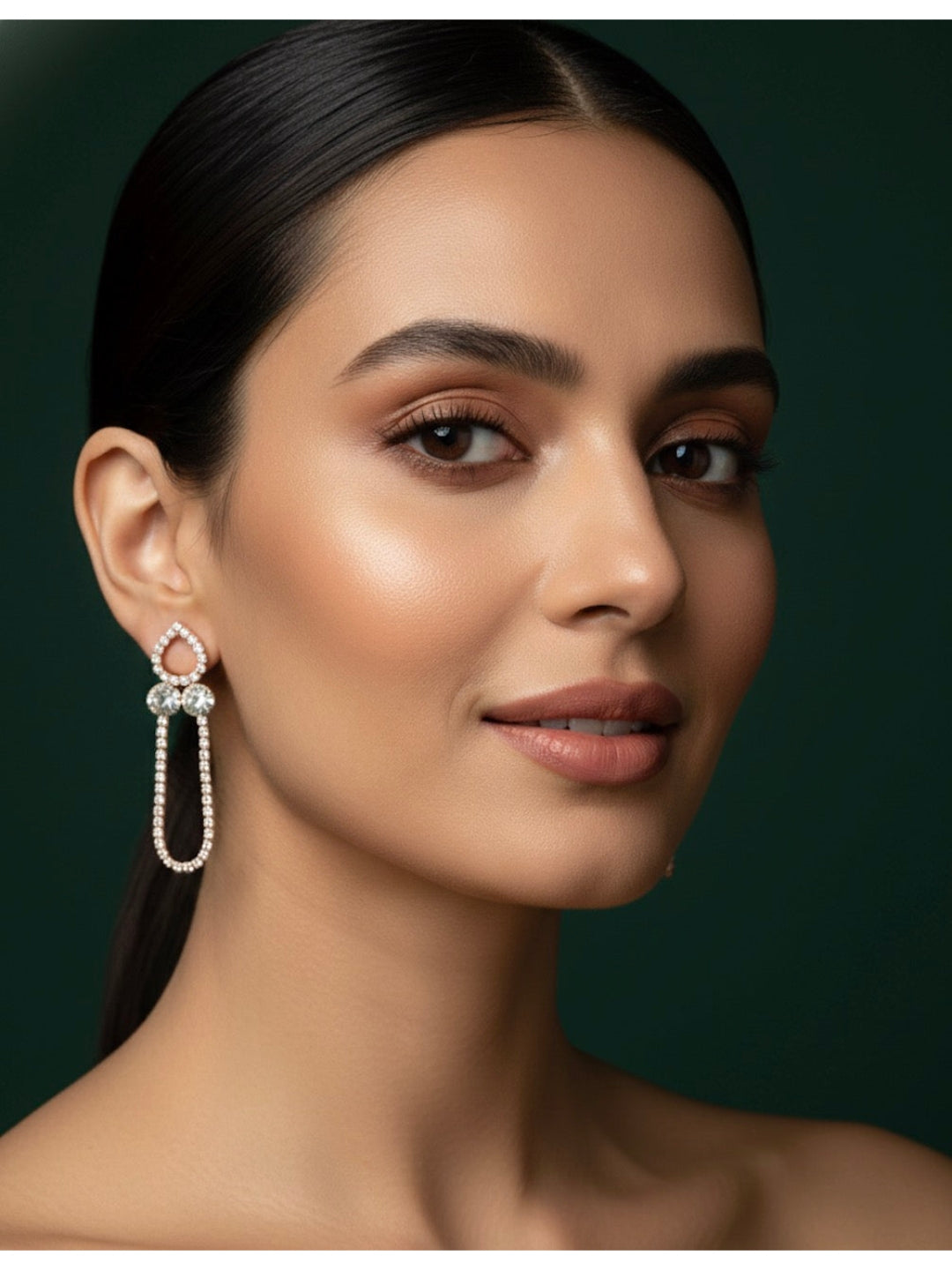 Rose Gold Unique Design Drop Earrings