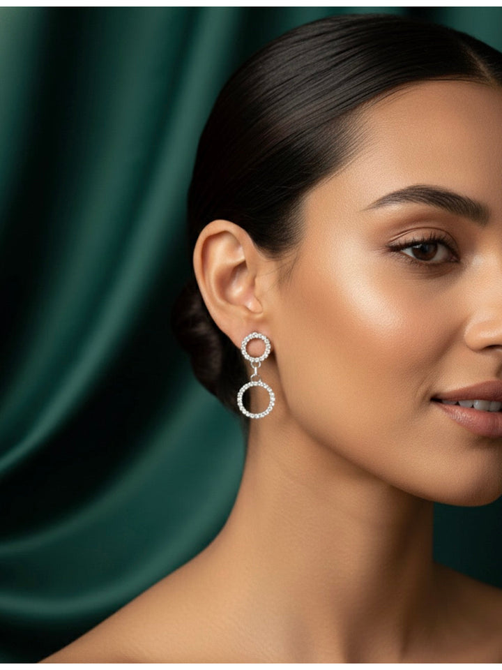 Silver Plated Fancy Circular Earrings