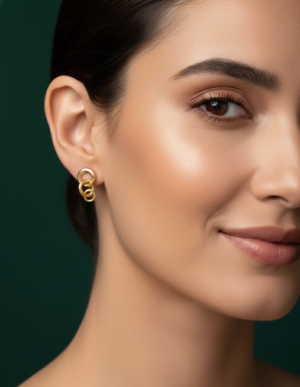 Women Gold Interlinked Plated Earrings