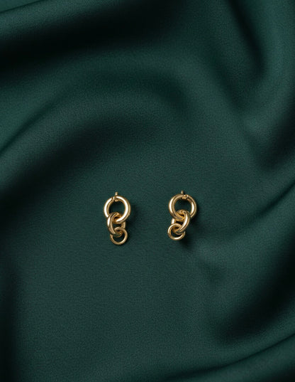 Women Gold Interlinked Plated Earrings