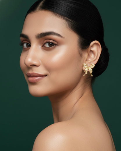 Women Gold Plated Butterfly Earrings