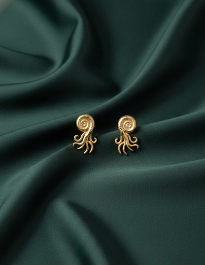 Women Gold Plated Octopus Shaped Earing