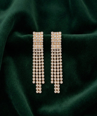 Artificial Diamond & Beaded Drop Earrings