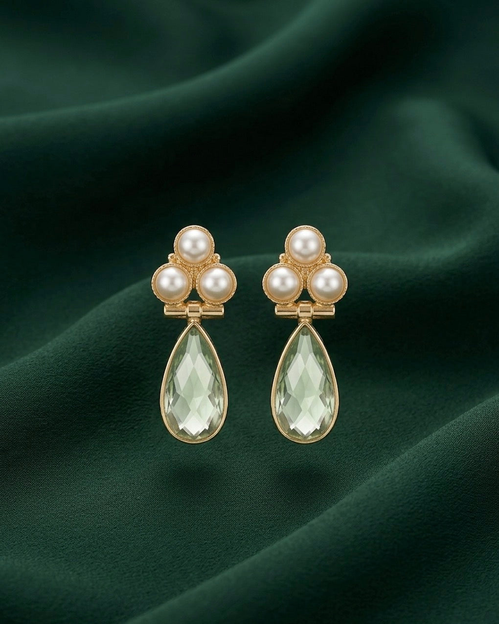 Aartificial Stone &amp; Beaded Earrings