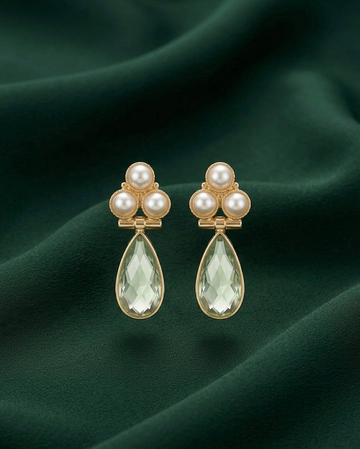 Aartificial Stone &amp; Beaded Earrings