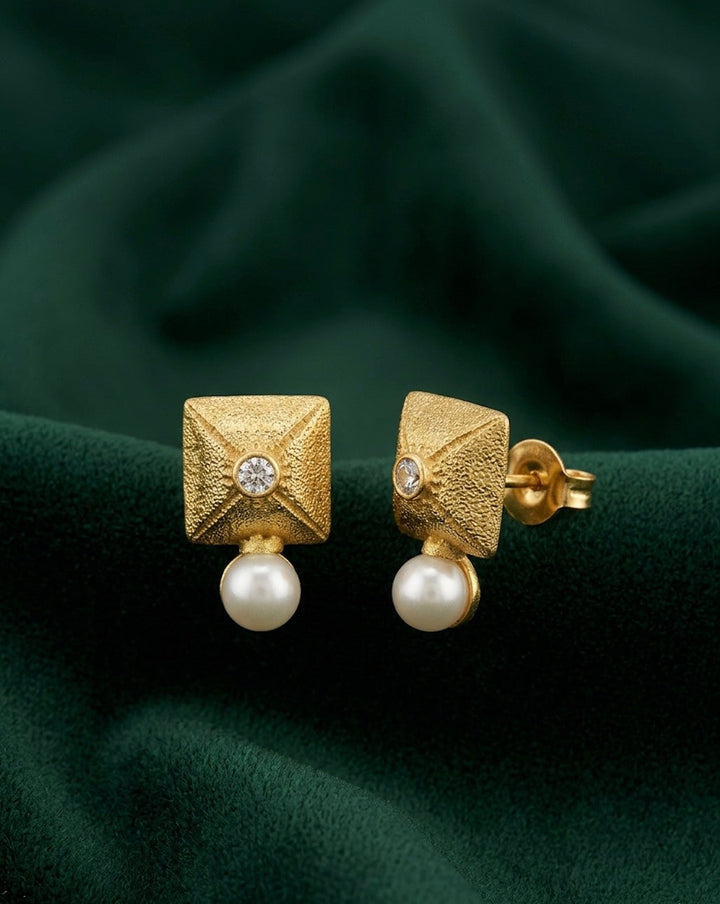 Gold Plated Sqaire Fancy Studs