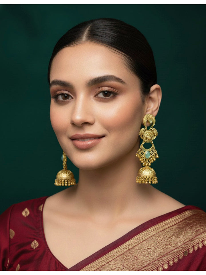 Gold Plated Treditional Fancy Earrings