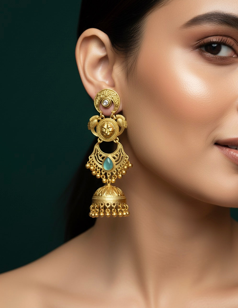 Gold Plated Treditional Fancy Earrings