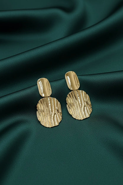 Golden Contemporary Earrings