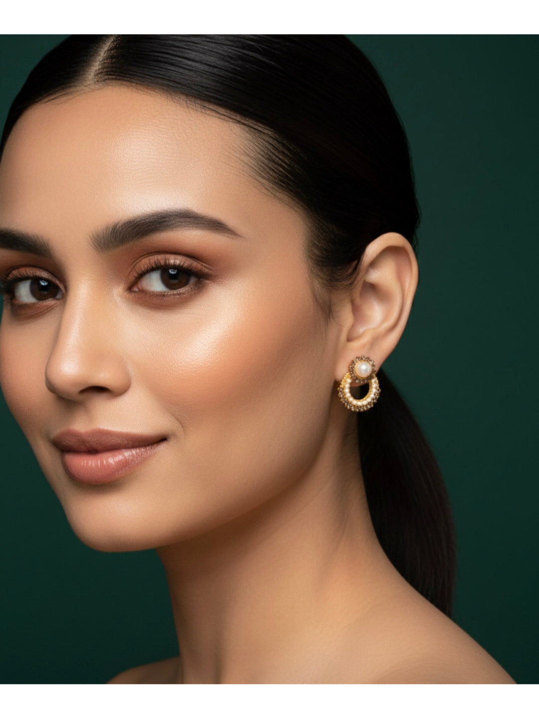 Golden Artificial Beaded Mini Studs