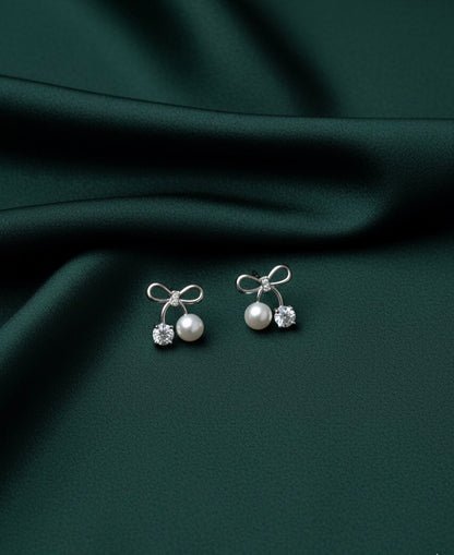 Silver Plated Mini Bow Studs