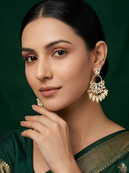 Kundan & Pearl Traditional Ethnic Statement Earrings
