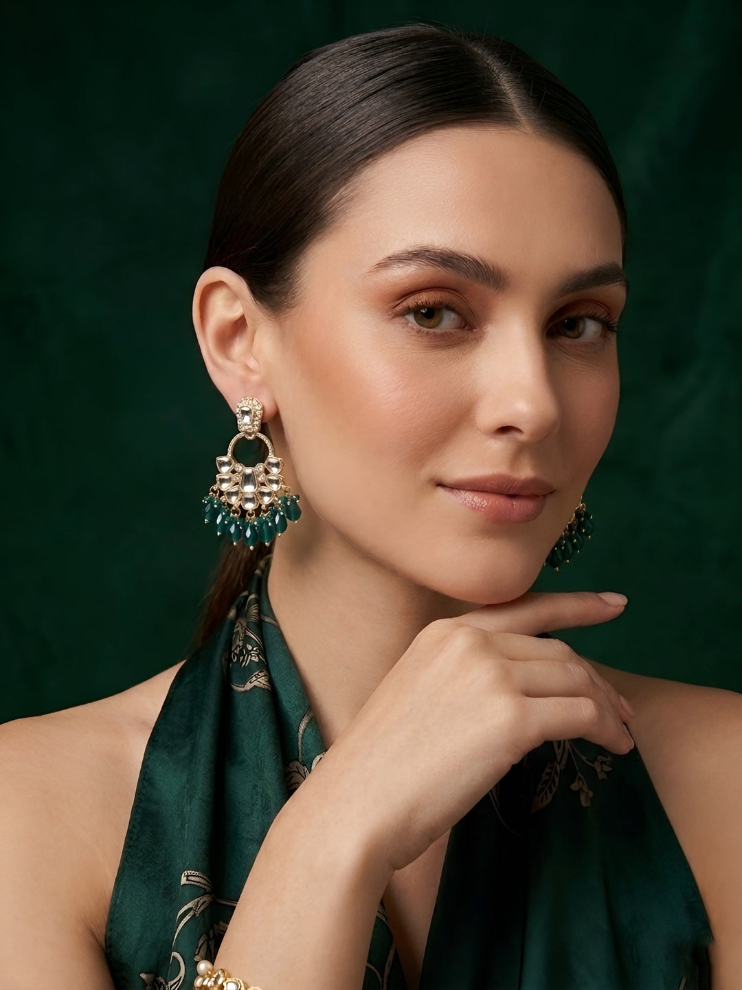 Kundan &amp; Pearl Traditional Ethnic Statement Earrings