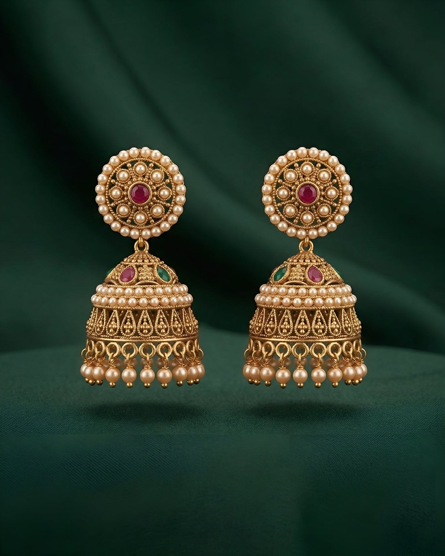 Gold Plated Treditional Fancy Jhumka Earrings