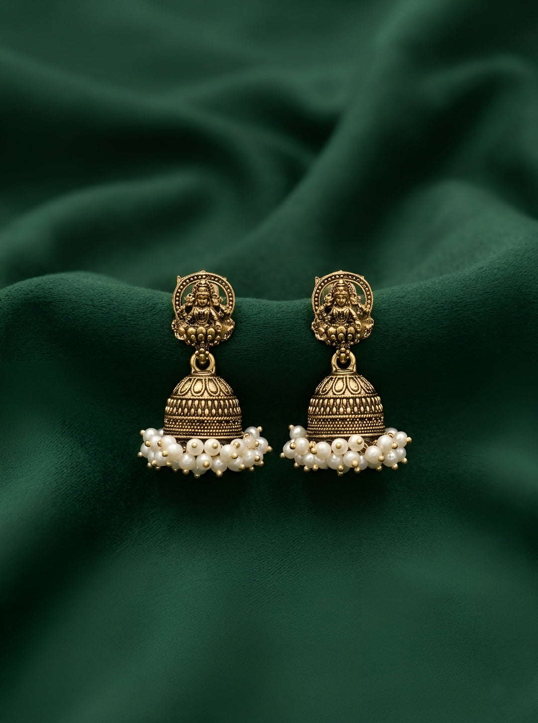 Gold Oxidized With Beaded Beautiful Jhumka