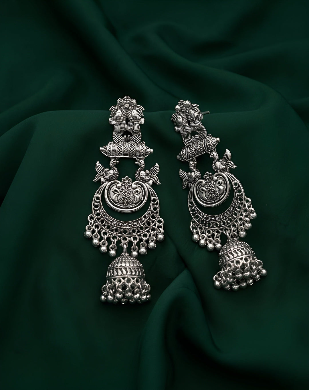 Women Sliver Plated Fancy Drop  Earing