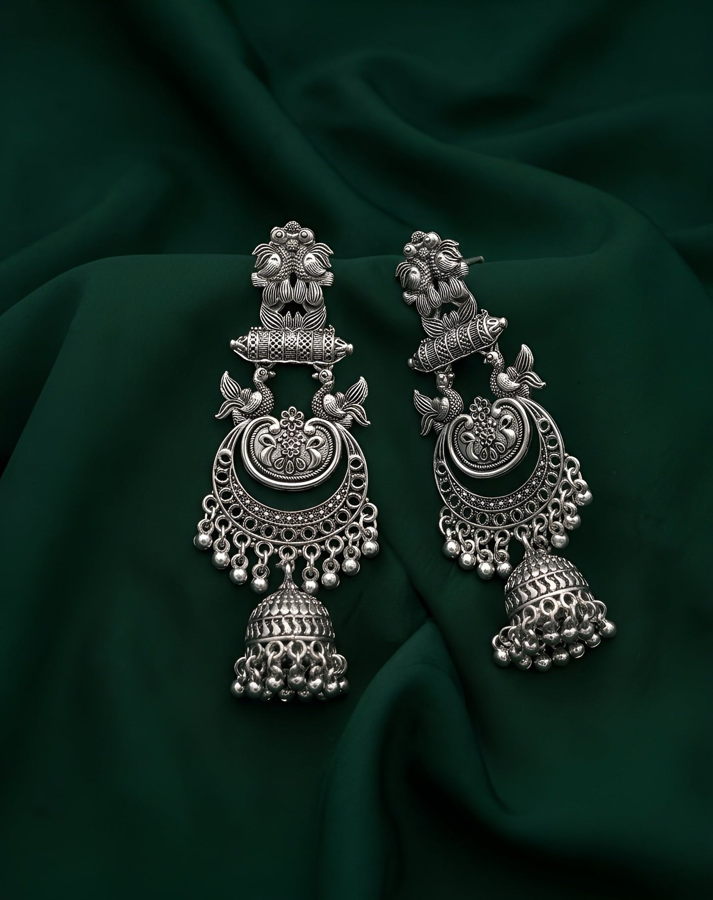 Women Sliver Plated Fancy Drop  Earing