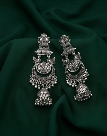 Women Sliver Plated Fancy Drop  Earing
