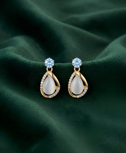 Gold Plated Fancy Beaded Unique Style Earrings