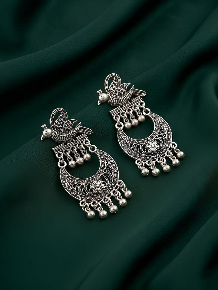 Silver Plated Oxidized Ethnic Earrings