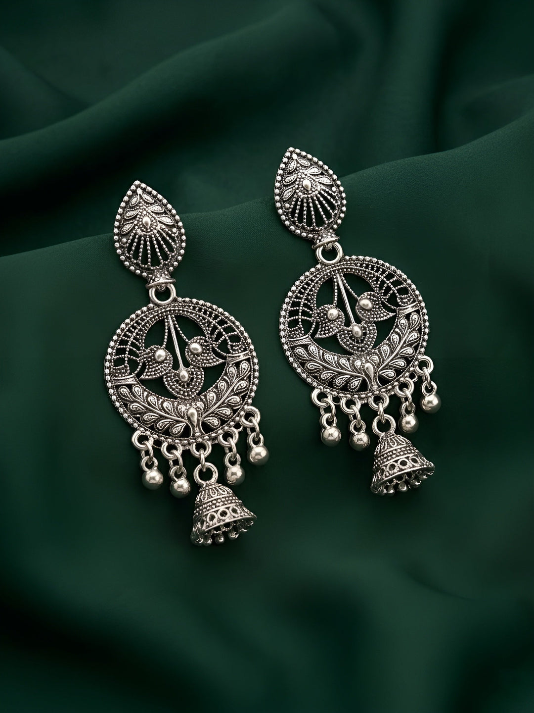 Silver Plated Oxidized Ethnic Earrings