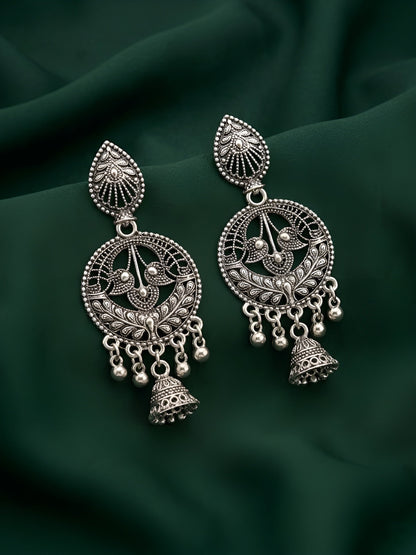 Silver Plated Oxidized Ethnic Earrings