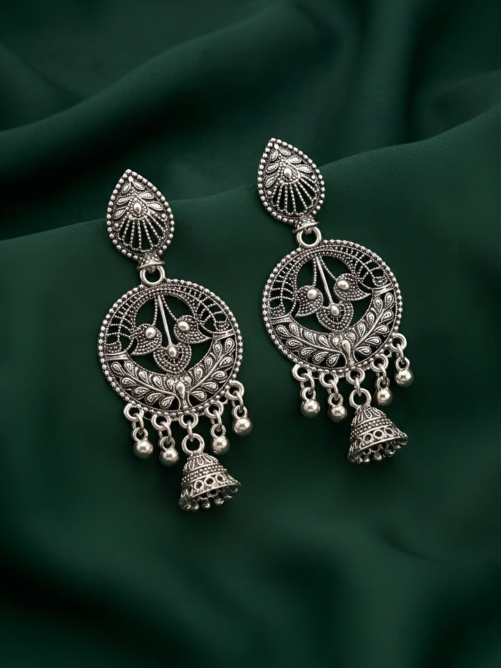 Silver Plated Oxidized Ethnic Earrings