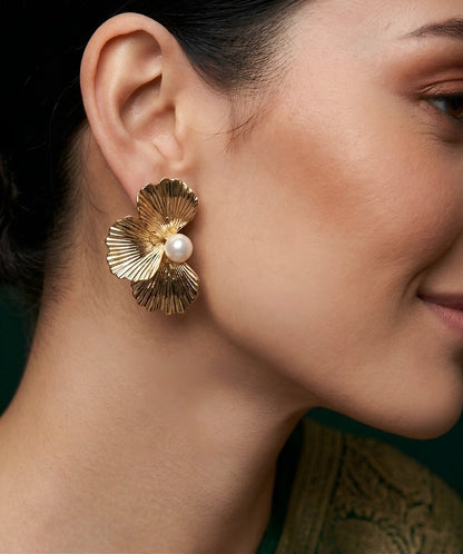 Gold Plated Contemporery Studs