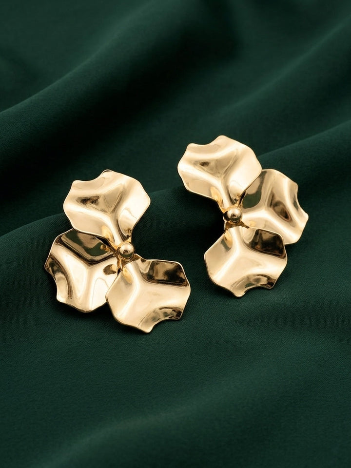 Gold Plated Contemporery Trendy Earrings