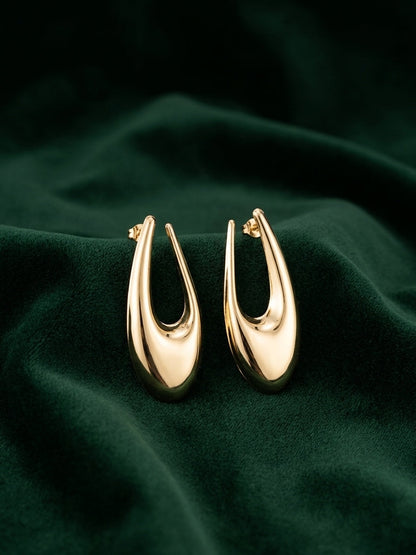 Gold Plated Contemporery Unique Design Hoops