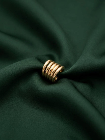 Gold Plated Contemporary Ear Cuff Earrings