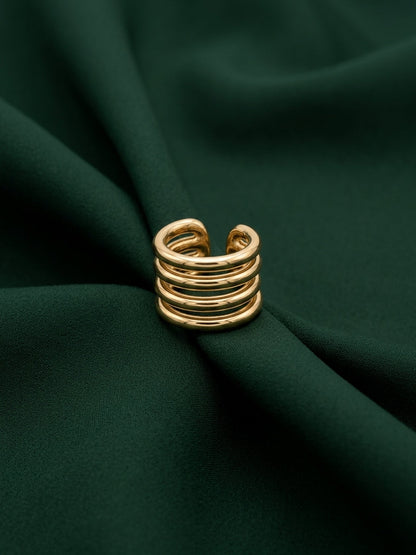 Gold Plated Contemporary Ear Cuff Earrings