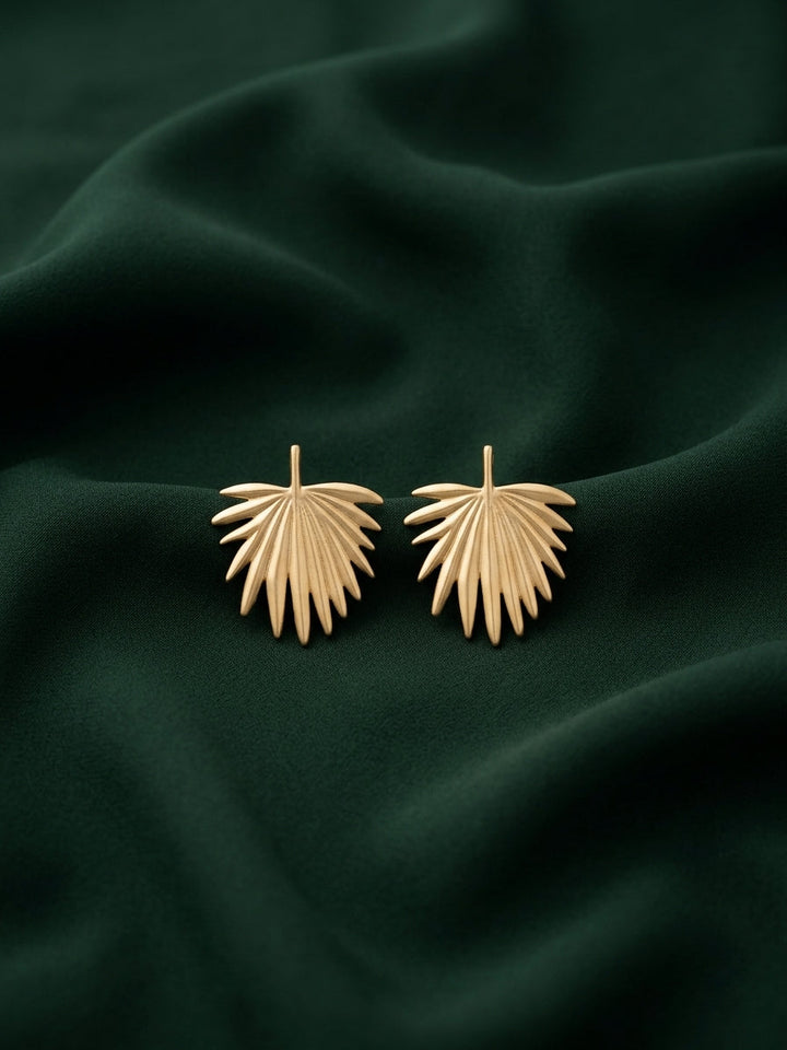 Gold Plated Contemporery Flower Earrings
