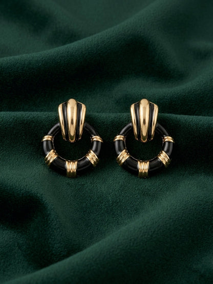 Gold Plated Contemporery Bow Earrings