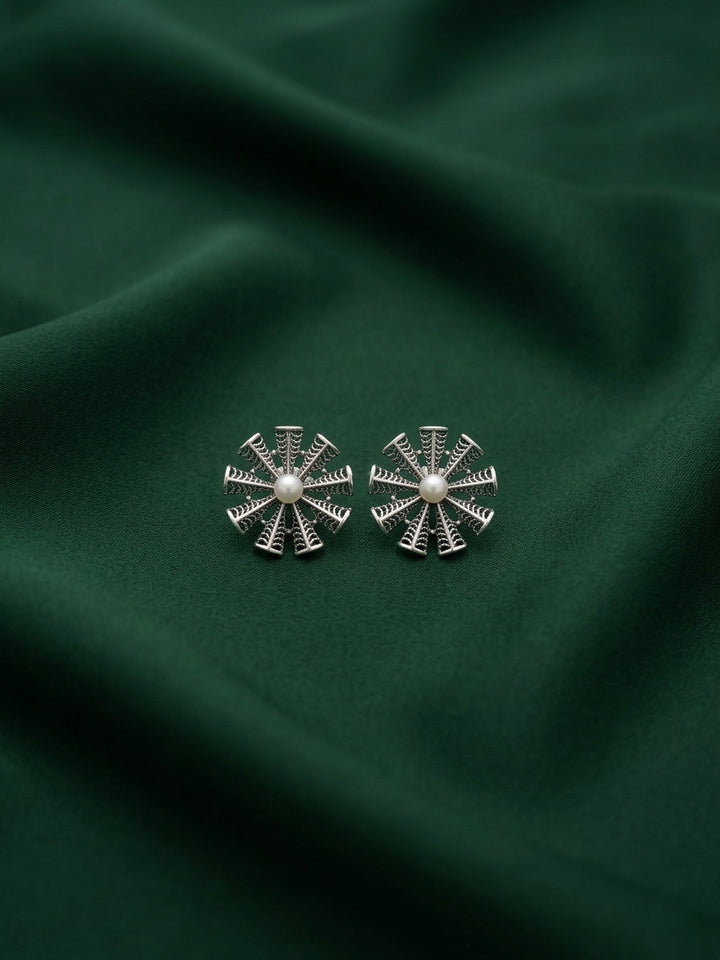 Silver Plated Flower Studs