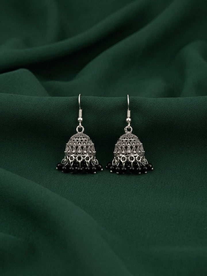 Silver Plated Oxidized Fancy Jhumki