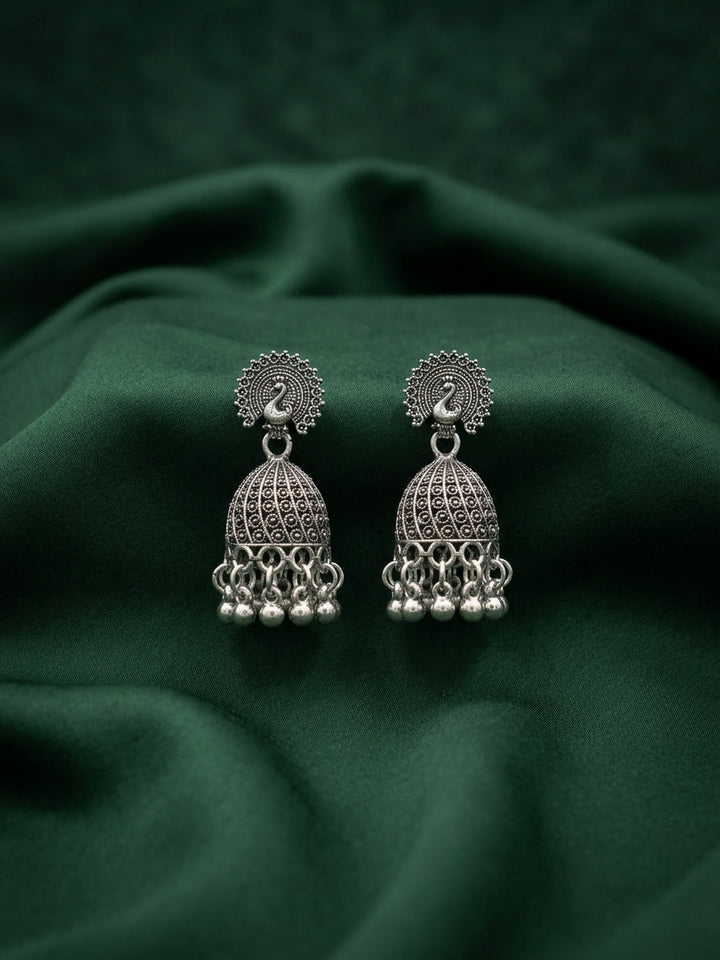 Silver Plated Oxidized Ethnic Jhumka