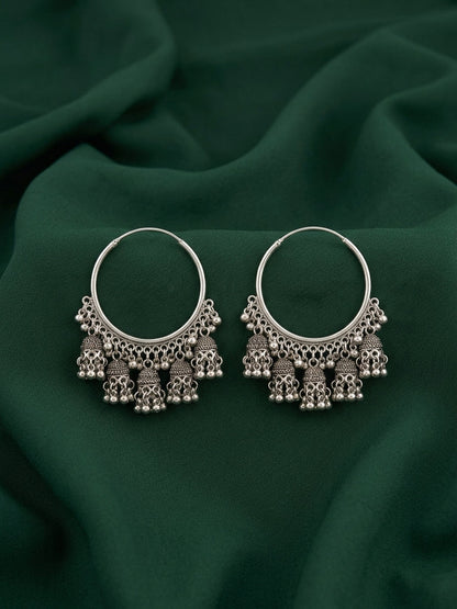 Silver Plated Oxidized Balli Earrings